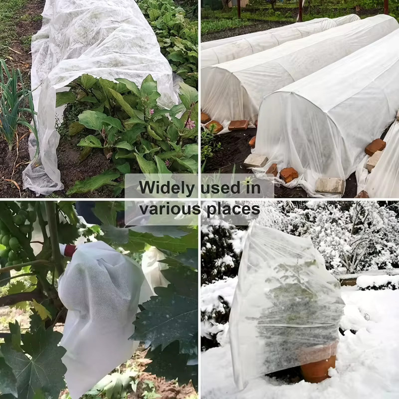 Verdickter Vliesstoff-Gartenmulch als Pflanzenschutzabdeckung für Gemüse und Obstbäume zur Isolierung und als Frostschutz, Farbe: Weiß, Breite: 160 cm, Länge: 1000 cm - Bild 3