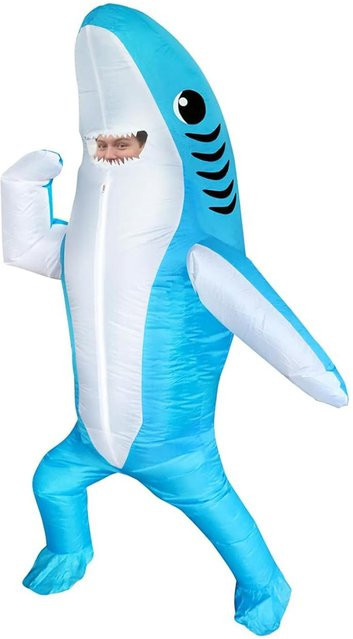 Hai aufblasbarer Anzug, Outdoor-Performance-Spielkostüm, blau, Erwachsene 150-190cm - Bild 1