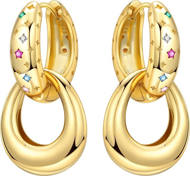 MISEFF Ohrringe, 925 Silber, Gold, Zirkonia, Damen - Bild 1