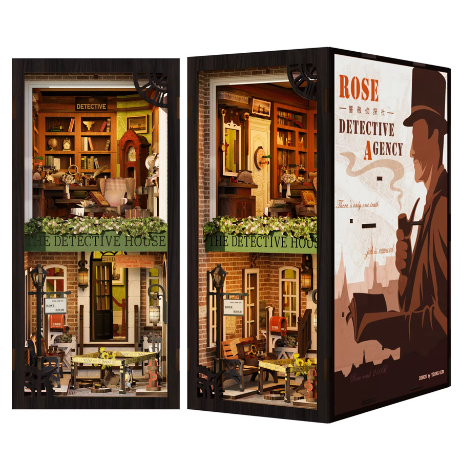 CUTEBEE 3D-Holzpuzzle, Miniaturhaus-Puppenhaus-Bausatz, mit LED-Beleuchtung - Bild 2