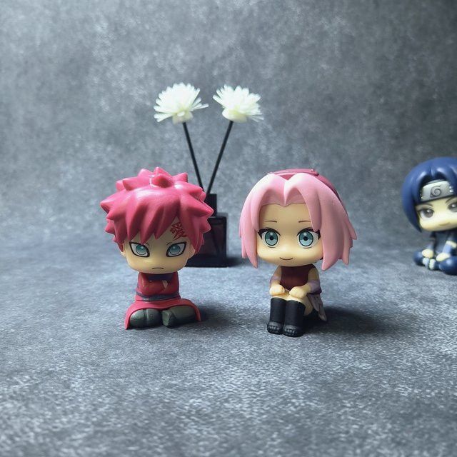 Bandai Naruto Anime Figur Sakura und Gaara Q Version in Sitzhaltung, Multicolor, Höhe: 8 cm - Bild 1