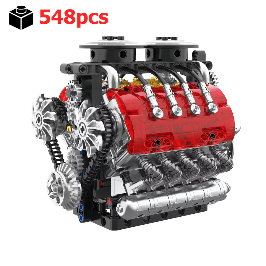 FUNXINEE Technischer Twin-Turbo V8 Motor, Bausatz, 548 Teile - Bild 6
