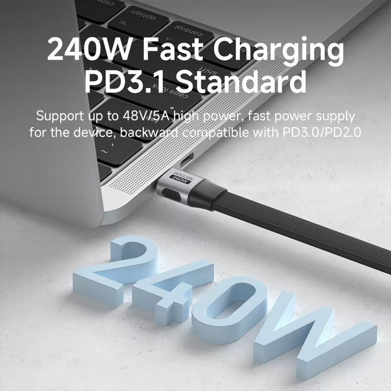 Hagibis USB-C zu USB-C Vollfunktionskabel USB4 V2 in Schwarz mit 80Gbps, 8K, PD 240W für Thunderbolt 4/5, iPhone und Laptop - Bild 3