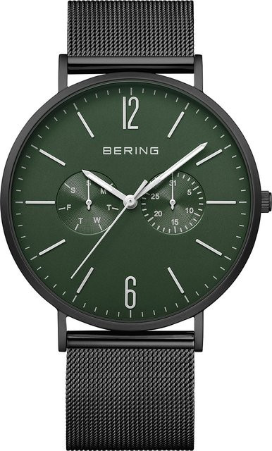 Bering Herrenuhr, Quarz, Edelstahl, Grün, 41 mm, Saphirglas - Bild 1