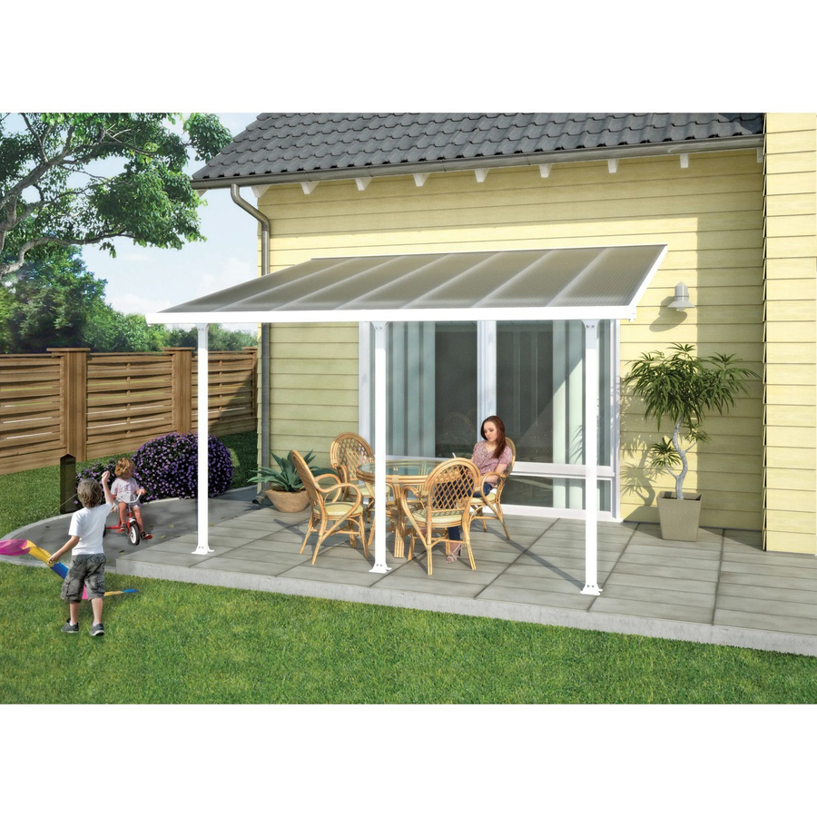 Palram Canopia Feria Terrassenüberdachung Weiß B: 425 cm, T: 300 cm, H: 260-305 cm - Bild 2