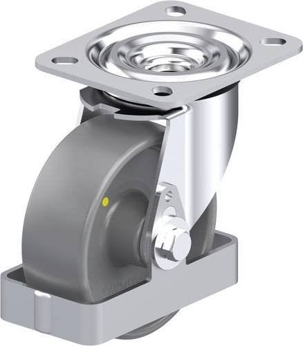 Blickle L-PO 100G-ELS-FS Stahlblech-Lenkrolle in Grau mit Kunststoffrad, Rad-Durchmesser: 100 mm, Tragfähigkeit: 250 kg - Bild 1