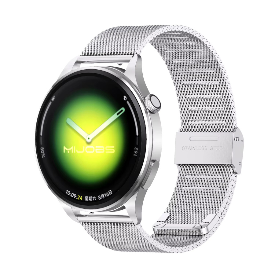 MIJOBS Milanese Metall-Armband für Xiaomi Watch 5, S4, S3, S2, Universal Uhrenarmband 22mm, Farbe: Silber - Bild 2