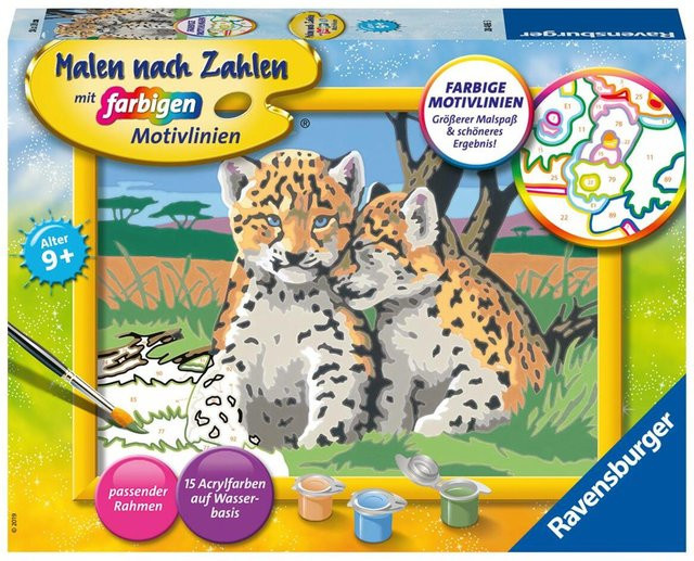 Ravensburger Malen nach Zahlen Kleine Leoparden, ab 9 Jahre - Bild 1
