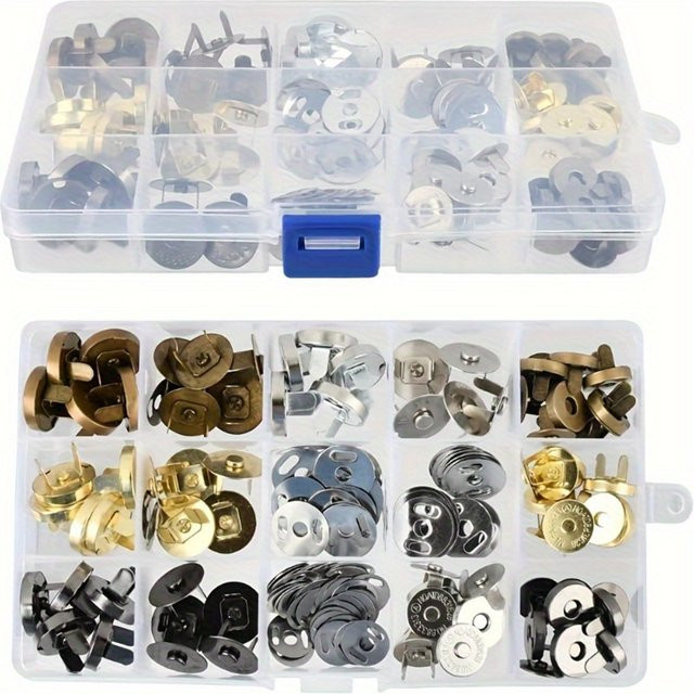 40er-Pack Magnetische Druckknöpfe in Multicolor aus Metall für Handarbeiten, Taschen und Kleidung - Bild 1