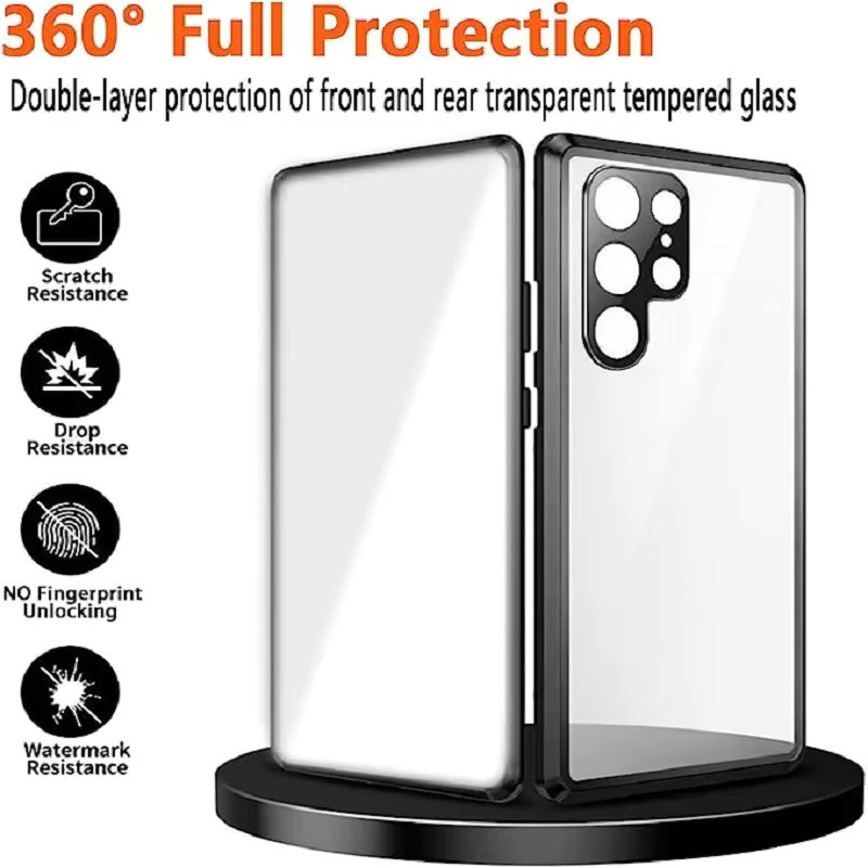 Samsung Galaxy S24 S25 S26 Ultra Hülle mit 360 Grad Bildschirmversiegelung, Anti-Spionage-Schutz und Metall-Magnet-Funktion, Farbe: Grün - Bild 2