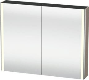 Duravit XSquare Spiegelschrank in Basalt matt mit LED-Beleuchtung, Sensor-Schalter und Steckdose, B/H/T: 100 x 80 x 15,5 cm - Bild 1