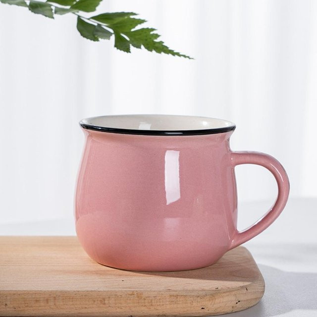 Hejun Keramiktasse in Rosa für Kaffee und Tee, 300/400 ml - Bild 1