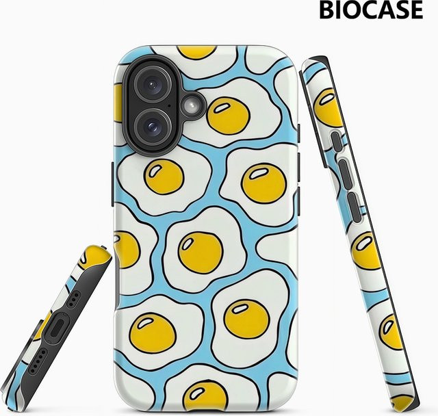 Handyhülle mit Spiegelei-Muster für Apple iPhone 11 bis iPhone 17 Pro Max Plus, doppelschichtige Rückseite, multicolour - Bild 1