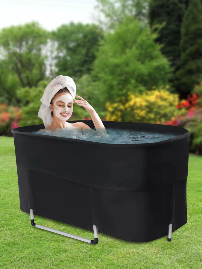 Bymaocar Faltbare Eiswanne als Kaltwasser-Tauchbecken für Outdoor und Indoor in Schwarz - Bild 1