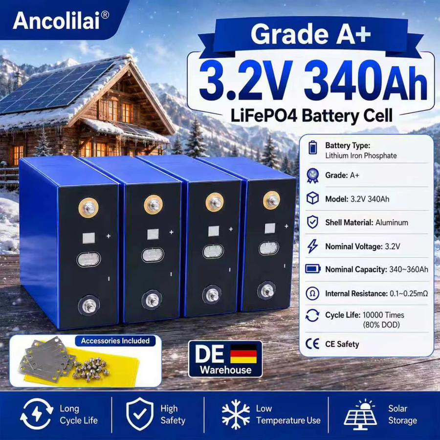Ancolilai LiFePO4-Batteriezelle 3,2V 340Ah mit Aluminiumgehäuse in Silber oder Blau - Bild 6