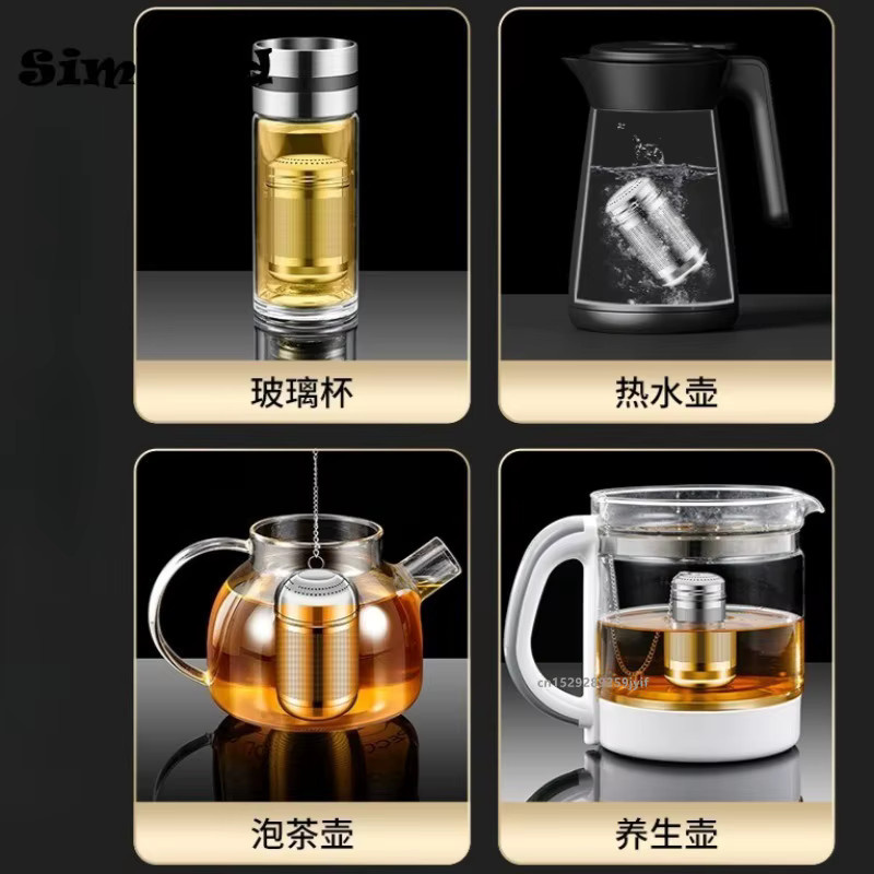Simbuid Tee-Infuser aus Edelstahl in Silber mit extra feinem Sieb und Kette für losen Tee - Bild 6