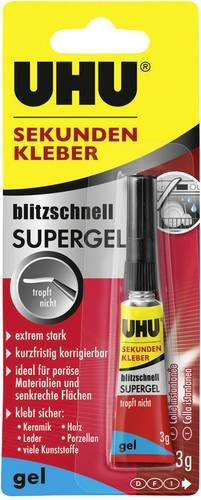 UHU Sekundenkleber Blitzschnell Supergel transparent 3 g - Bild 1