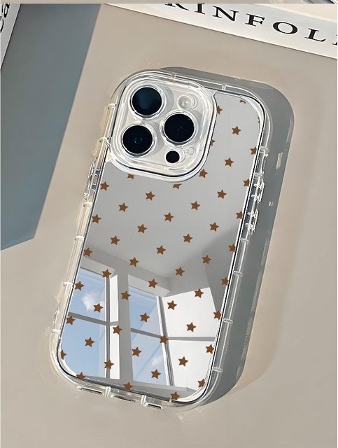 Ins Sterne Spiegel Handyhülle für Apple iPhone Pro Max Plus mit Linsenring in Transparent - Bild 1