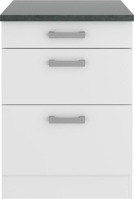OPTIFIT Oslo214 Küchen-Unterschrank in Weiß mit Feinstruktur und modernem Design, Breite: 60 cm - Bild 1