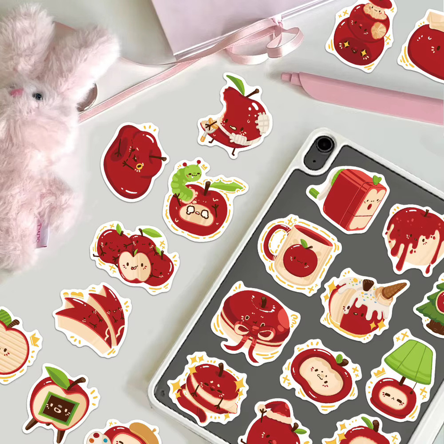 50 Stück Cartoon Apple Paradise Aufkleber Set in Multicolour für DIY Dekoration von Telefonhüllen, Laptops, Wasserflaschen und Taschen - Bild 2