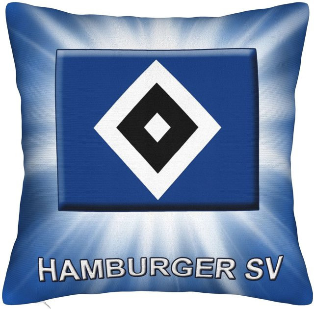 JMG Clothing HSV Hamburger Sportverein Quadratischer Kissenbezug aus Polyester, Blau, B/T/H: 45 x 45 cm - Bild 1