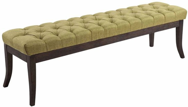 TPFLiving Sitzbank Romeo Chesterfield in Grün mit Stoffbezug, Breite: 150 cm - Bild 1