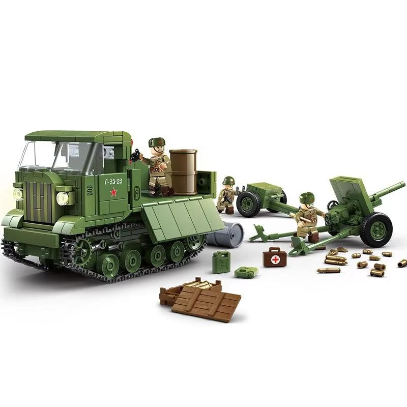 Linyi toy Bausteinset Sowjetischer Mittlerer Traktor-Anbau Stz-5 Fahrzeug - Bild 2