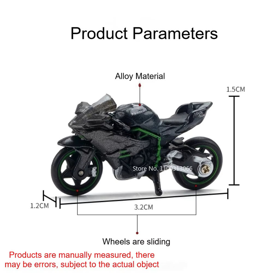 MAKEDA Kawasaki H2R Motorrad-Spielzeugmodell, 1:64, Metall, Gummi, ab 14 Jahren - Bild 2