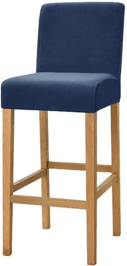 Dehnbarer Stuhlbezug aus Plüsch-Samt für Barhocker und Esszimmerstühle, Navy Blau - Bild 1