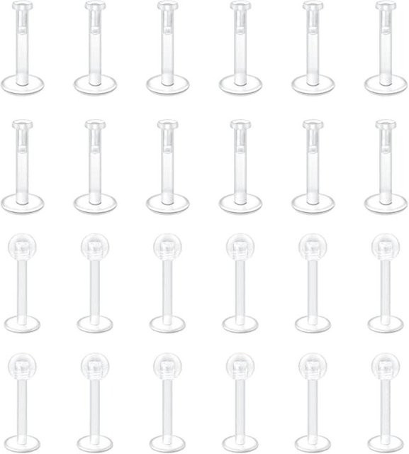 YULIN Lippenringe Labret Haltestab, Kunststoff, Weiß, Damen - Bild 1