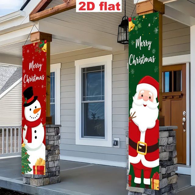 VIKAMA Weihnachtsbanner-Dekoration aus Polyester als Willkommensschild für Innen und Außen, Rechteckig, Breite: 30 cm, Höhe: 30 cm - Bild 1
