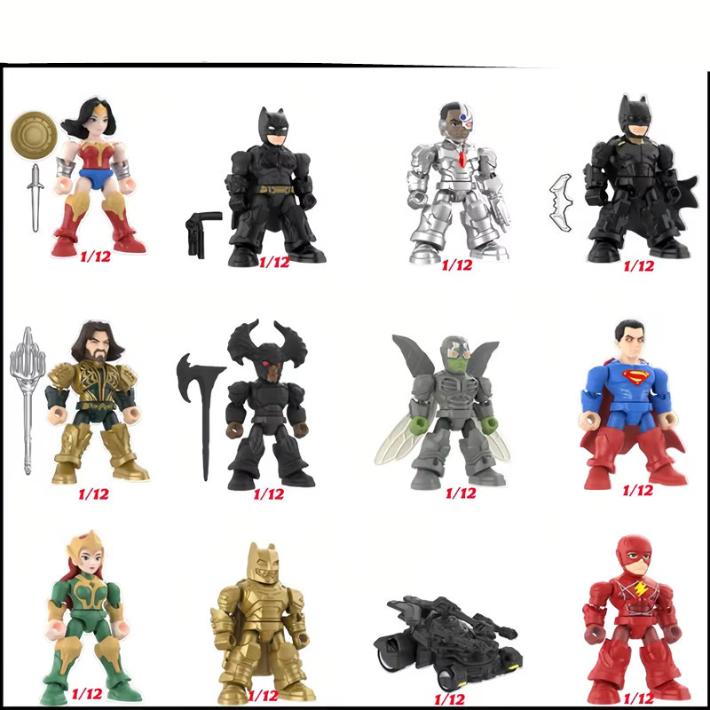 Blokees DC Justice League Batman Superman Wonder Woman The Flash Aquaman Cyborg, Anime-Figur Modell Blind Box, multicolour - Bild 2