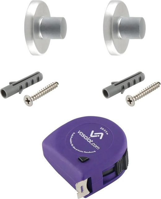 vasalat Set Türstopper Wand mit Dämpfer in Alu Silber, Durchmesser: 20 mm, Länge: 28 mm - Bild 1