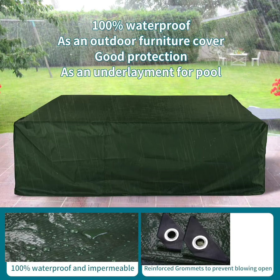 Wasserdichte PE-Abdeckplane in Grün als Regenschutz und Sonnenschutz für Camping, Auto, LKW sowie Gartenmöbel und Terrassen - Bild 1