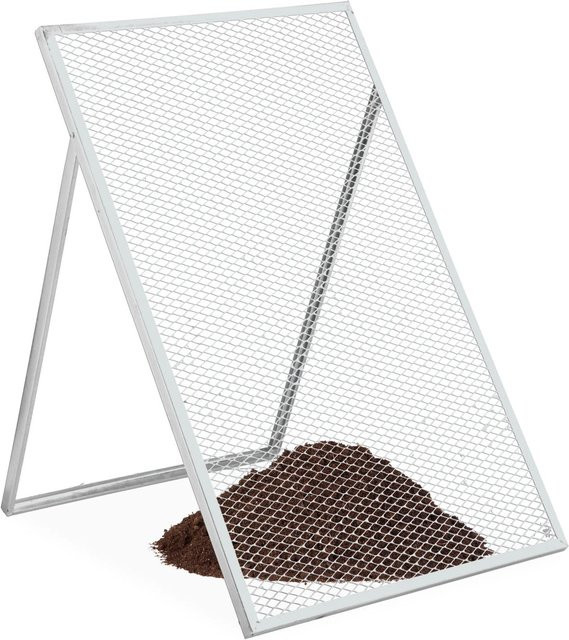 Relaxdays Durchwurfsieb aus Stahl in Silber, klappbar, B/H/T: 100 x 3,5 x 60 cm - Bild 1