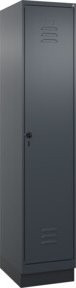 C+P Spind Classic PLUS Garderobenschrank mit Sockel, 1 Abteil, Anthrazit/Schwarz, H x B x T: 195 x 40 x 50 cm - Bild 1