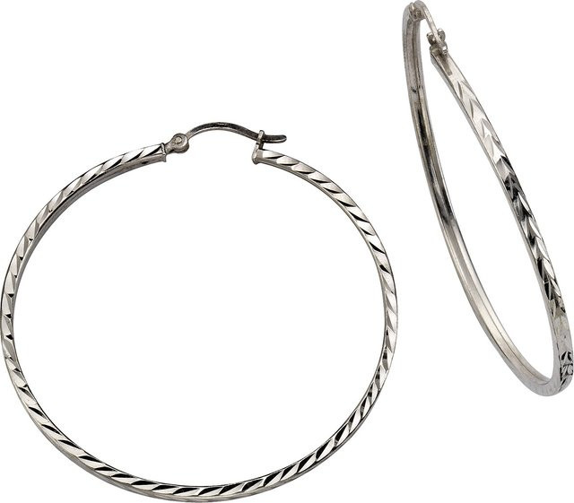 Celesta Creolen 925 Silber, rhodiniert, 5,0 cm - Bild 1
