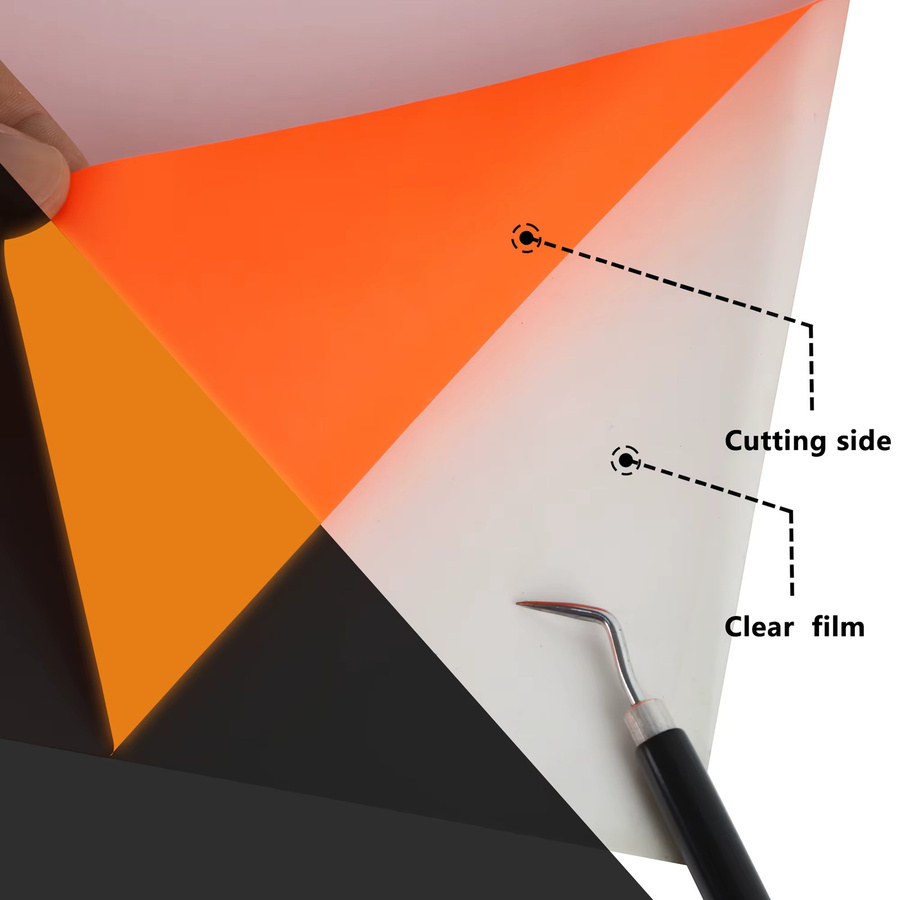 PU Transferfolie zum Aufbügeln im Dunkeln leuchtend, 30,48 x 304,8 cm, Pink und Orange - Bild 2