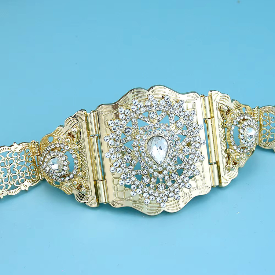 Poyasa Taillenkette Metall, Gold, Kristall, Damen - Bild 2