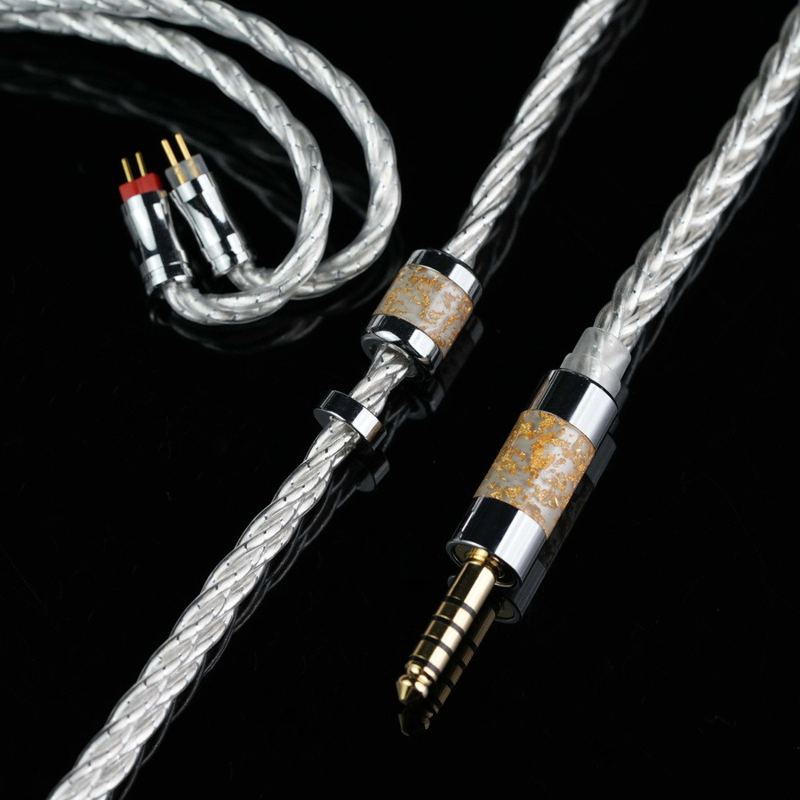 IvipQ-A20 6-adriges HIFI-Kopfhörerkabel in Silber mit Dual 3,5 mm auf 2,5 mm und 4,4 mm symmetrischem Stecker für HIFIMAN HE400se, SUNDARA, ANANDA und Arya - Bild 2