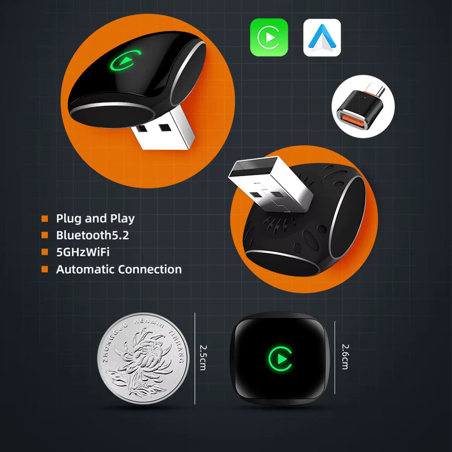 EKIY 2in1 AI Smart Box Black: Drahtloser CarPlay und Android Auto Adapter für dein Auto mit Wired CarPlay System - Bild 2
