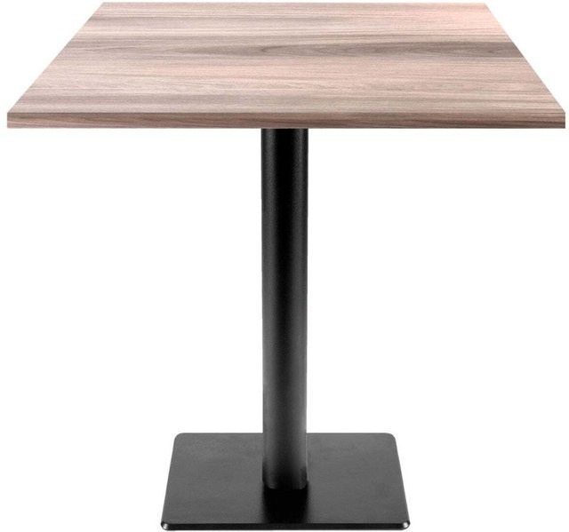 RestooTab Tisch Milan T quadratisch in Eiche und Hellgrau mit schwarzem Gestell, B/T/H: 70 x 70 x 75 cm - Bild 1