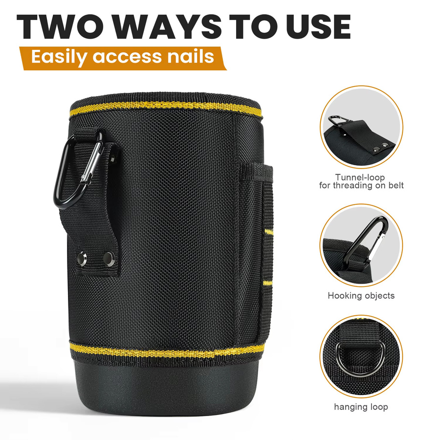 Robuste Werkzeugtasche von WINHUNT in Schwarz mit geformtem Boden und Organizer für Kleinteile - Bild 4