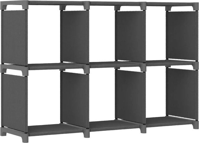 vidaXL Würfel-Regal mit 6 Fächern in Grau, B/T/H: 103 x 30 x 72,5 cm - Bild 1