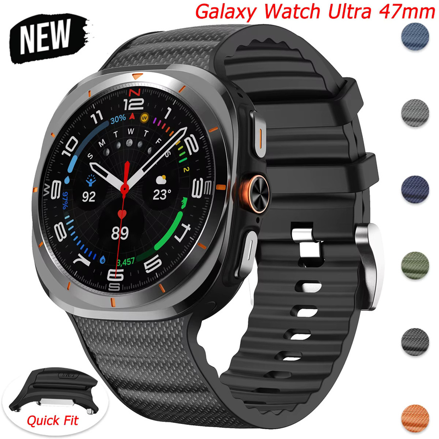 OAKCHARM Uhrenarmband Silikon, Schwarz, für Samsung Galaxy Uhr Ultra 47mm - Bild 3