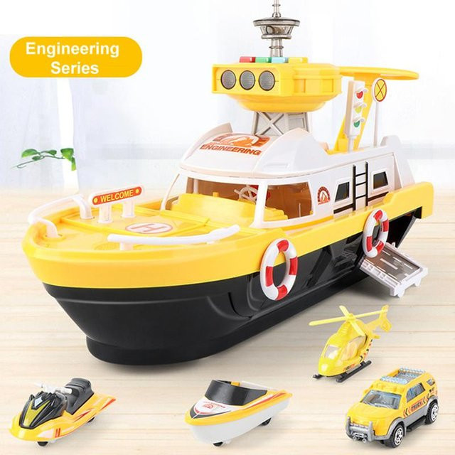 QWZ Simulationsfahrzeug mit Trägheitsboot, Druckguss-Spielzeugfahrzeuge, Lichtschiffmodell, ab 3 Jahren - Bild 1