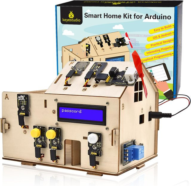 Keyes Studio Smart Home Kit für Arduino mit UnoPlus Board, Mixly und Scratch Programming, DIY House Kit, Multicolor - Bild 1