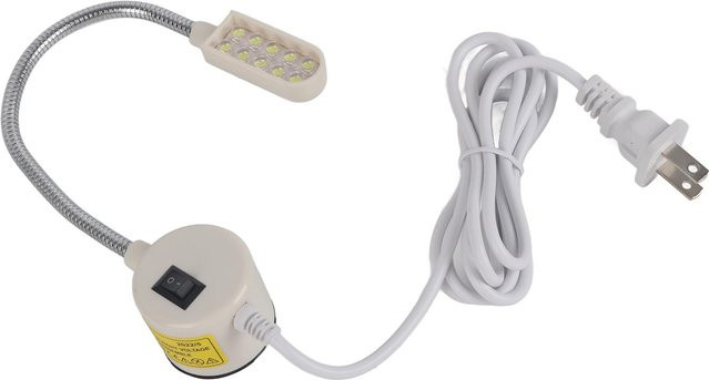DIYelecs LED-Arbeitslampe für Nähmaschinen mit Magnetfuß, verstellbar, Weiß - Bild 1