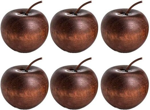 Aunel Mini Holz Ätherisches Öl Diffusor Tragbarer Fruchtförmiger Lufterfrischer für Auto und Büro, Braun, 6er Set - Bild 1