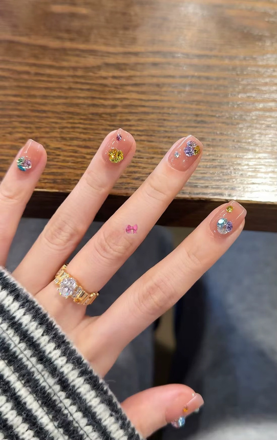 YYM Nagelkunst-Strass-Charms, 10 Stück, Bunte Glitzer-Kristalldiamanten - Bild 2